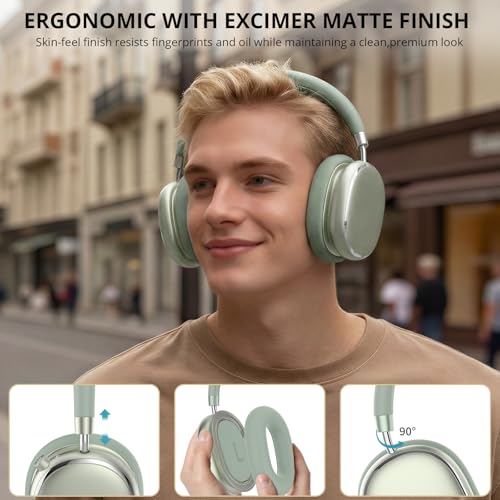 Hybrid Active Noise Cancelling Headphones Over Ear 120H Playtime - color: Spring Green