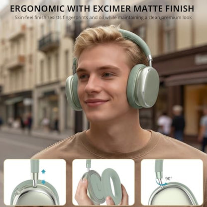 Hybrid Active Noise Cancelling Headphones Over Ear 120H Playtime - color: Spring Green