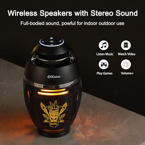 Gifts for Men Women, Bluetooth Speakers Outdoor with Flame Lights, Birthday Gifts for Him/Dad/Husband, Bluetooth 5.3 Wireless Speakers Base, Gift for Mom/wife, Cool Gadget for Patio Garden Yard Party