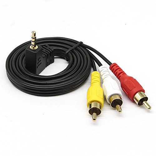 QiCheng&LYS 3.5 mm to RCA AV Camcorder Video Cable,3.5mm Male to 3RCA Male Stereo Audio Video AUX Cable Smartphones,MP3, Tablets,Speakers,Home Theater - 3.5mm Elbow 1m - size: 3.5mm Elbow 1.0m