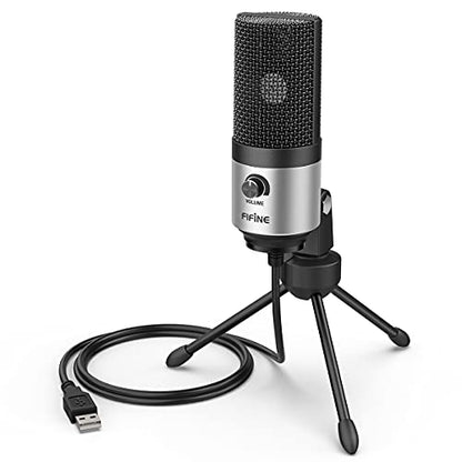 FIFINE K669 Silver USB Microphone for Zoom Video Meeting Online Class - color: Silver