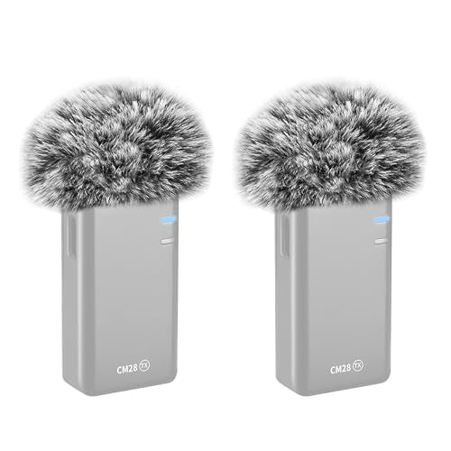 for NEEWER CM28 Windscreen Wireless Lavalier Microphone Deadcat Furry Cover, 2-Pack Grey Wind Screen Accessory