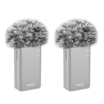 for NEEWER CM28 Windscreen Wireless Lavalier Microphone Deadcat Furry Cover, 2-Pack Grey Wind Screen Accessory