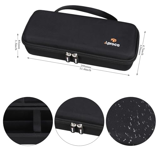Aproca Case Compatible with talomen / ECHOMUSSY / JBL Wireless Two Microphone System, Handheld Dual Mic Storage Bag for Receiver, Batteries and Other Accessories (Case Only )