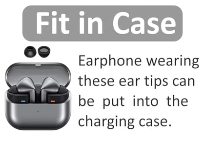 Galaxy Buds 3 Pro Memory Foam Tips Earbud, 2 Pairs Replacement Comfortable No Silicone Pain Noise Isolation Earbuds Compatible with Samsung Galaxy Buds 3 Pro/Galaxy Buds 4 Pro - Black M