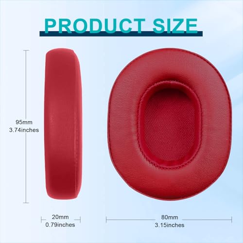 HAOMUK Replacement Ear Pads for Skullcandy Crusher Wireless/Evo/ANC Hesh 3/EVO/ANC, Headphones Ear Cushions, Headset Earpads, Ear Cups Cover-Red - color: Red