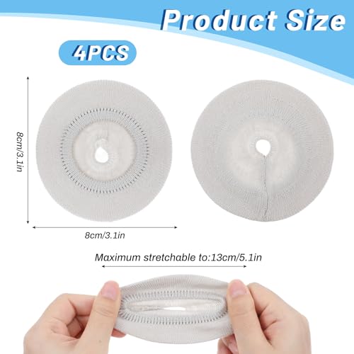 Headphone Ear Covers Knit, 4pcs Black Washable Ear Pad Covers Stretchable Earcup Knit Cotton Headphone Protector Sweat Headset Cloth Fit 3.1" to 5.1''(Gray) - color: Gray