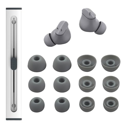 6 Pairs Replacement Silicone Ear Tips Compatible with Beats Studio Buds/Fit Pro/Studio Buds +, Silicone Earbuds Eartips Buds Cover Set for Beat Studio Buds (Dark Grey with Pen) - color: Dark Grey with Pen