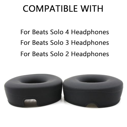 Silicone Ear Pad Covers for Beats Solo 4 Wireless Headphones - Black - color: Black