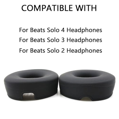 Silicone Ear Pad Covers for Beats Solo 4 Wireless Headphones - Black - color: Black