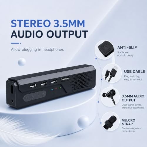 3 in 1 USB Wired Speaker with Microphone,Conference Speakerphone for PC & Laptop,360° Voice Pickup, Plug and Play, Computer Speaker for Zoom, Teams, Skype, Home Office & Online Meetings - style: Retro