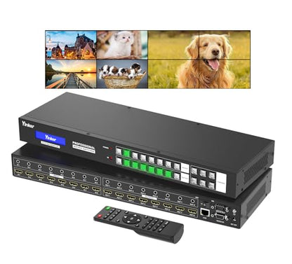 4x2 HDMI Video Wall Controller & 8x8 Seamless Matrix | Web GUI & App Control | Custom Splicing Modes (4x2, 2x4, 2x2, 1x8, etc.) | 4K@30Hz, EDID, HDCP, 3.5mm Audio Support | 6 Controls, Web GUI & IR | Custom Splicing | 4K@30Hz Downscale HDCP 1.4 EDID | Aud