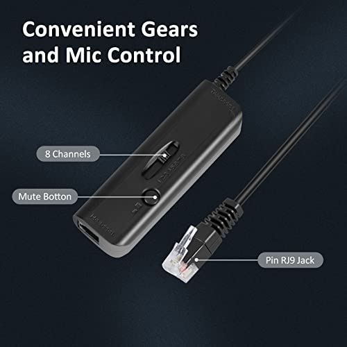 AGPTEK® Hands-Free Call Center Noise Cancelling Corded Headset | with Microphone, Monaural Headset Headphone for Desk Telephone, with 4-Pin RJ9 Crystal Head - size: Monaural Headset