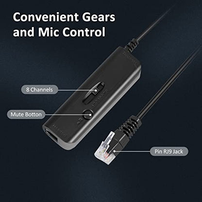 AGPTEK® Hands-Free Call Center Noise Cancelling Corded Headset | with Microphone, Monaural Headset Headphone for Desk Telephone, with 4-Pin RJ9 Crystal Head - size: Monaural Headset