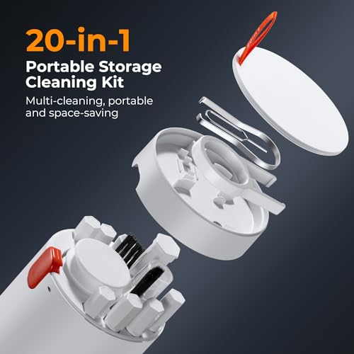 K&F CONCEPT 20-in-1 Keyboard Cleaning Kit for Phone, Camera, PC, Earphone | Suitable For Multiple Devices,Lens Pen And Blower Remove Dirt, Screen Cleaner and Pin, Disinfect, Anti-Static, Degrease,MM03