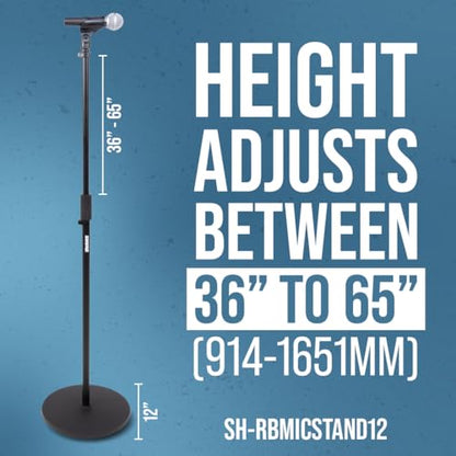 Shure by Gator SH-RBMICSTAND12 12-inch Round Base Mic Stand - style: 12" Weighted Base