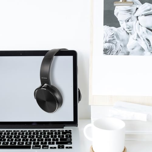 Uonlytech Head Mounted Wired Stereo Headphone with Microphone for Computer and Phone Lightweight Breathable Over Ear Headset for Audio Transmission and Realistic Gaming Sound Black