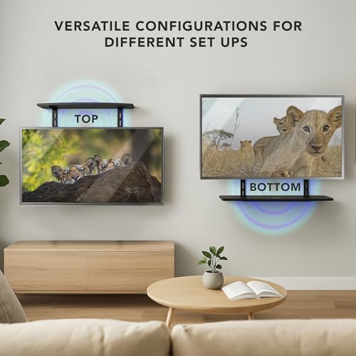 Mount-It TV Wall Mount Shelf Bracket Under TV for Cable Box, DVD Player, Stereo AV Components Shelf,Black - size: Single