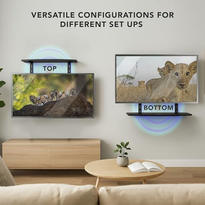 Mount-It TV Wall Mount Shelf Bracket Under TV for Cable Box, DVD Player, Stereo AV Components Shelf,Black - size: Single