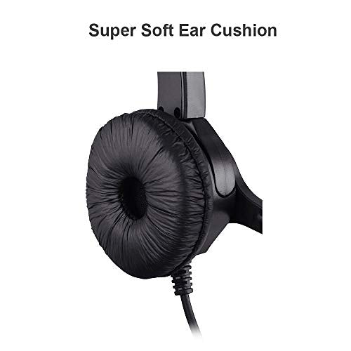 Corded Hands-Free Call Center Noise Cancelling Binaural USB Headset Headphones with Mic/Microphone - Cord with USB Plug, Volume Control- for Computer/PC/Laptop Use Only - size: Binaural