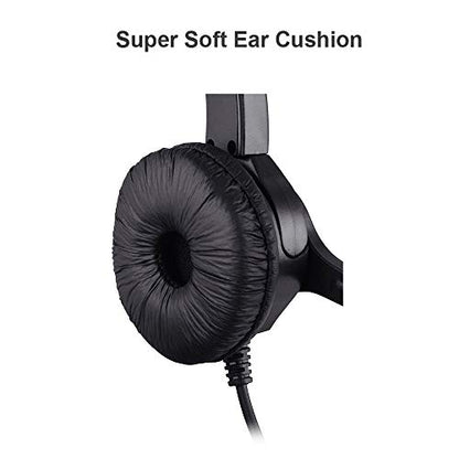 Corded Hands-Free Call Center Noise Cancelling Binaural USB Headset Headphones with Mic/Microphone - Cord with USB Plug, Volume Control- for Computer/PC/Laptop Use Only - size: Binaural