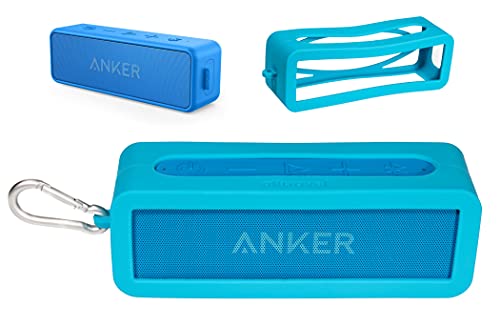 Silicone Cover Skin for Anker Soundcore 2, SoundCore 2 12 W Portable Bluetooth Speaker, by Alltravel, Full 6 Directions Protection, Customized Skin with Color and Shape Matching - color: Blue