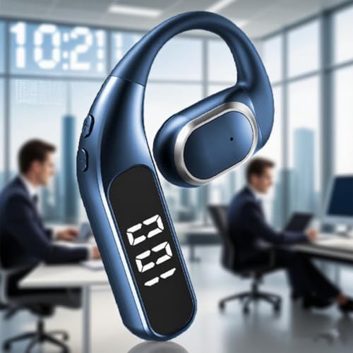 Single Ear Wireless Bluetooth Headset, Bluetooth 5.5, LED Power Display, ENC Noise Cancellation, 360° ACS Sound, Sweatproof, for Phone Tablet Laptop - F62, Blue - color: Single Ear Headphone F62 Blue