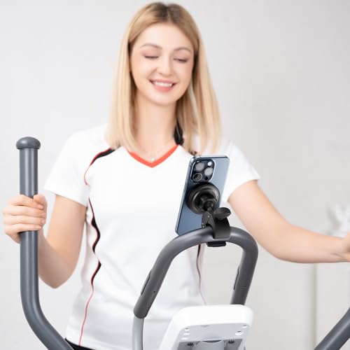 2 In 1 마이크 스탠드 폰 홀더, 마이크 스탠드용 20.3cm(8인치) 마그네틱 폰 홀더, 탈착식 구즈넥 및 잠금 각도, 마이크 음악 스탠드 폰 홀더 클립 아이폰 17 에어 16 15 14 13 프로 맥스 및 모든 폰용