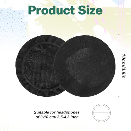 2 Pairs Headphone Earpad Covers, Washable & Stretchable Headphone Covers for Over-Ear Headsets Fit 3.5" - 4.3" Ear Pads