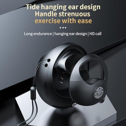 On-Ear Wireless Headset with Microphone Wireless Bluetooth Headphones with Digital Display Charging Case,Ultra-Comfort,Lightweight Design for Workout Driving Walking,Black - color: Black