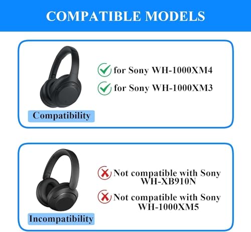 Adhiper Silicone Sweat Case Cover for Sony WH-1000XM4, WH-1000XM3 Headphones,Embody Headphone Case Covers for Earpads/Headband/Shell, Sweatproof Soft Silicone Accessories（Blue） | Soft Silicone Case, 3-in-1 Headphone Covers with Ear Cover & Headband Cover