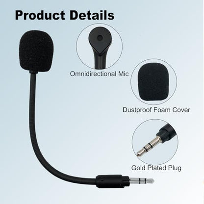 3.5mm Replacement Mic for Logitech G233 G433 Gaming Headset | Detachable Noise Cancelling Microphone, for PC, Xbox One, PS4, PS5