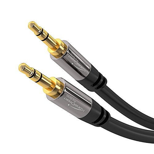 KabelDirekt – Aux Audio Jack Cable 3.5mm – 10ft – Metal | Superior sound: The 3.5mm to 3.5mm audio cable delivers outstanding stereo audio to headphones, headsets or amplifiers - size: 10 feet, style: Regular Stereo Jack Cable