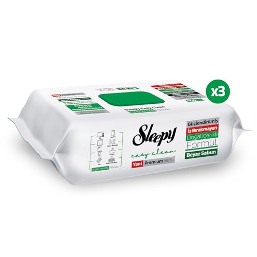 Sleepy Easy Clean XL Multi Surface Cleaning Wipes (300 Count) – Natural Vinegar & Baking Soda Formula – Jumbo 8"x8" All Purpose Wet Wipes for Kitchen, Bathroom, Glass & Electronics – No Streak - size: 1 Count (Pack of 300)