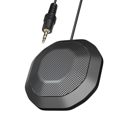 Walfront Omnidirectional Desktop Microphone for PC Laptop 3.5mm Jack 3 Meters Pickup Distance Portable Mini Mic for Business Conference - size: 3.5mm Plug, style: 3.5mm Plug