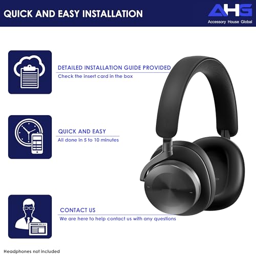 AHG Accessory House Global Upgraded Replacement Beoplay h95 Ear Pads Cushions Compatible with Bang & Olufsen Beoplay H95 Headphones (Black). Sheepskin Leather/High-Density Foam/Strong Magnet - color: Black