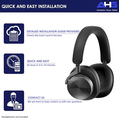 AHG Accessory House Global Upgraded Replacement Beoplay h95 Ear Pads Cushions Compatible with Bang & Olufsen Beoplay H95 Headphones (Black). Sheepskin Leather/High-Density Foam/Strong Magnet - color: Black