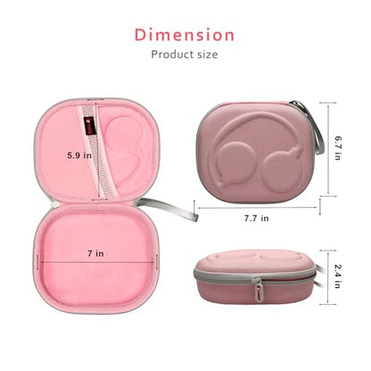 XANAD Hard Case for Bose QuietComfort, QC Ultra, QC 45, QC 35, QC45 SE, QC SE or Skullcandy Crusher Evo, Hesh ANC, Hesh Evo, Crusher ANC 2, Crusher, Riff 2 Noise Headphones（Outer Pink +Inner Pink） - color: Outer Pink +Inner Pink