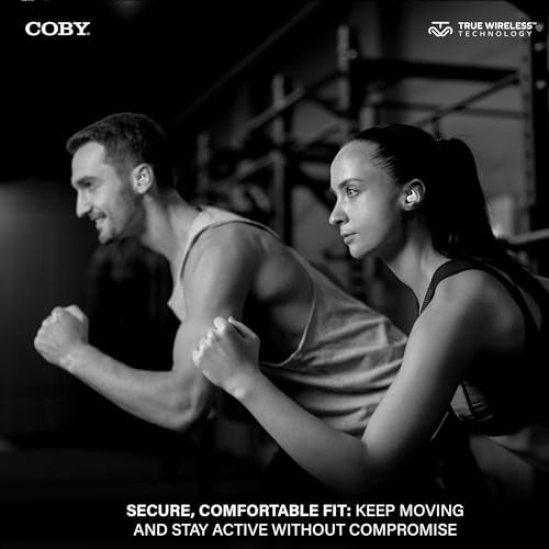 Coby TruFit Lightweight True Wireless Earbuds with Charging Case - Bluetooth 5.3 Music Controls, Call Functions, 16 Hour Battery Life for iPhone 13/12 / 11 / SE/X / 8/7 and Android (White) - color: White, size: 1