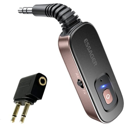 Bluetooth Receiver for Car, Noise Cancelling 3.5mm AUX Bluetooth Car Adapter, Wireless Audio Receiver Transmitter for Home Stereo/Wired Headphones Airplane, Red - color: Red