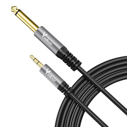 1/4" 6.35mm TS to 1/8" 3.5mm TRS Stereo Audio Adapter Cable 4 FT, Gold-Plated Plug Aux Jack Interconnect Cord for Guitar, Bass, Home Theater Devices, Speaker Connect Phone Laptop MP3 Mixer - size: 4FT, style: 1/8 TRS to 1/4 TS