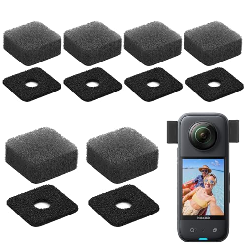 Microphone Wind Muff for Insta360 X3 X4, 6PCS Anti-Noise Sponge Cushion for Camera Enhancement of Sound Quality