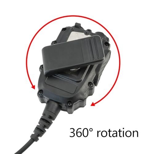 Tubeless 3.5mm Earpiece+PTT Hand Speaker Mic Kit w/ 2Pin K Plug,7.0mm Tactical Headset Jack for Clear Communication (Speaker Mic + Earpiece, Black) - color: Black, style: Speaker Mic + Earpiece