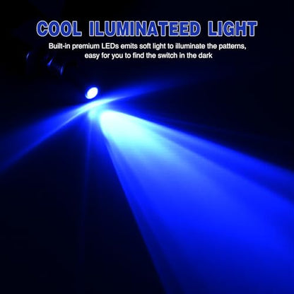 Nilight 3PCS Blue LED Toggle Switch 12V 20A 3 Pin 2 Position ON Off SPS - color: 3PCS LED Switch Blue