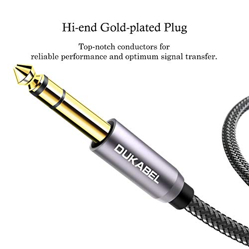 TopSeries Long 1/4'' Male to 1/8'' Female Adapter Cable (16ft/5M) 6.35mm to 3.5mm Phone Audio Connector Quarter Inch Adapter for Mixer Guitar Piano Amplifier Speaker and More | 24K Gold-Plated, Headphone to Speaker, Guitar, Digital Piano Keyboard Amplifie