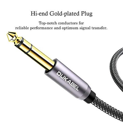 TopSeries Long 1/4'' Male to 1/8'' Female Adapter Cable (16ft/5M) 6.35mm to 3.5mm Phone Audio Connector Quarter Inch Adapter for Mixer Guitar Piano Amplifier Speaker and More | 24K Gold-Plated, Headphone to Speaker, Guitar, Digital Piano Keyboard Amplifie