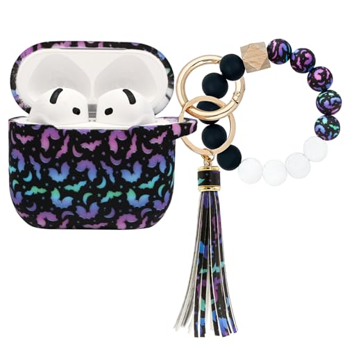 Case Compatible with AirPods 4 Case,Soft Silicone Cover with Bracelet Lanyard and Keychain, Cute Wireless Charging Protective Case for Apple AirPods 4th for Women and Men (Colourful) - color: Colourful
