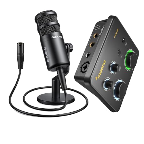 MAONO USB Audio Interface for PC & XLR Dynamic Microphone: Interface with XLR Input 24-bit/192kHz Routing Software Loopback for Recording Music, Guitar, Podcast, Streaming