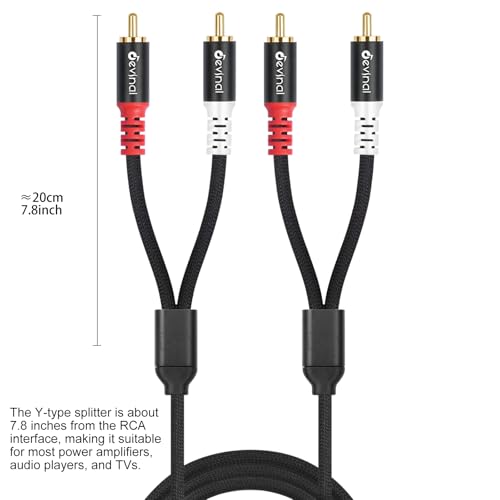 10FT RCA Cables, 2RCA to 2RCA Audio Cable, Male Stereo RCA Cord Shielded Braided for Home Theater, HDTV, Amplifiers, Hi-Fi Systems, Car Audio, Speakers - size: 3 Meters/ 10 FT