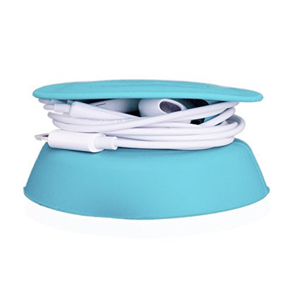 Budley - Tangle-Free Earphone/Earbud Case, Compact Storage System, Silicone (Teal, Set of 1) - color: Teal